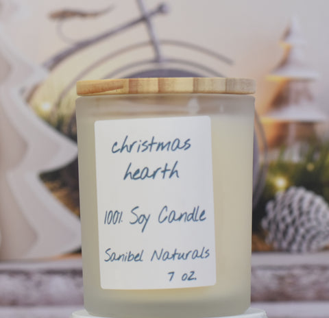 Image of Christmas Hearth Soy Candle in Frosted Jar