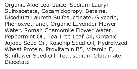 Image of Peppermint & Tea Tree Body Wash Ingredients