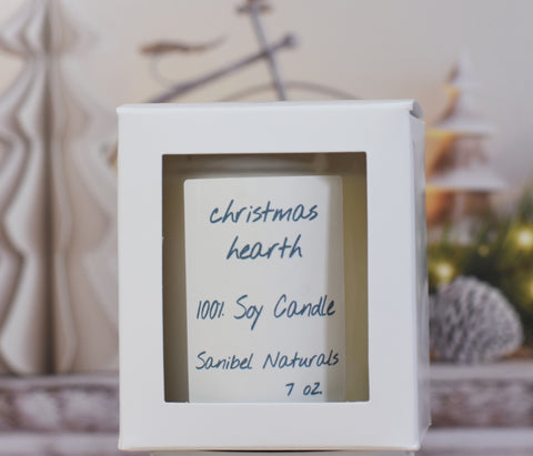 Image of Christmas Hearth Soy Candle in Frosted Jar