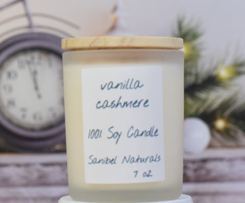 Image of Vanilla Cashmere Soy Candle in Frosted Glass Jar